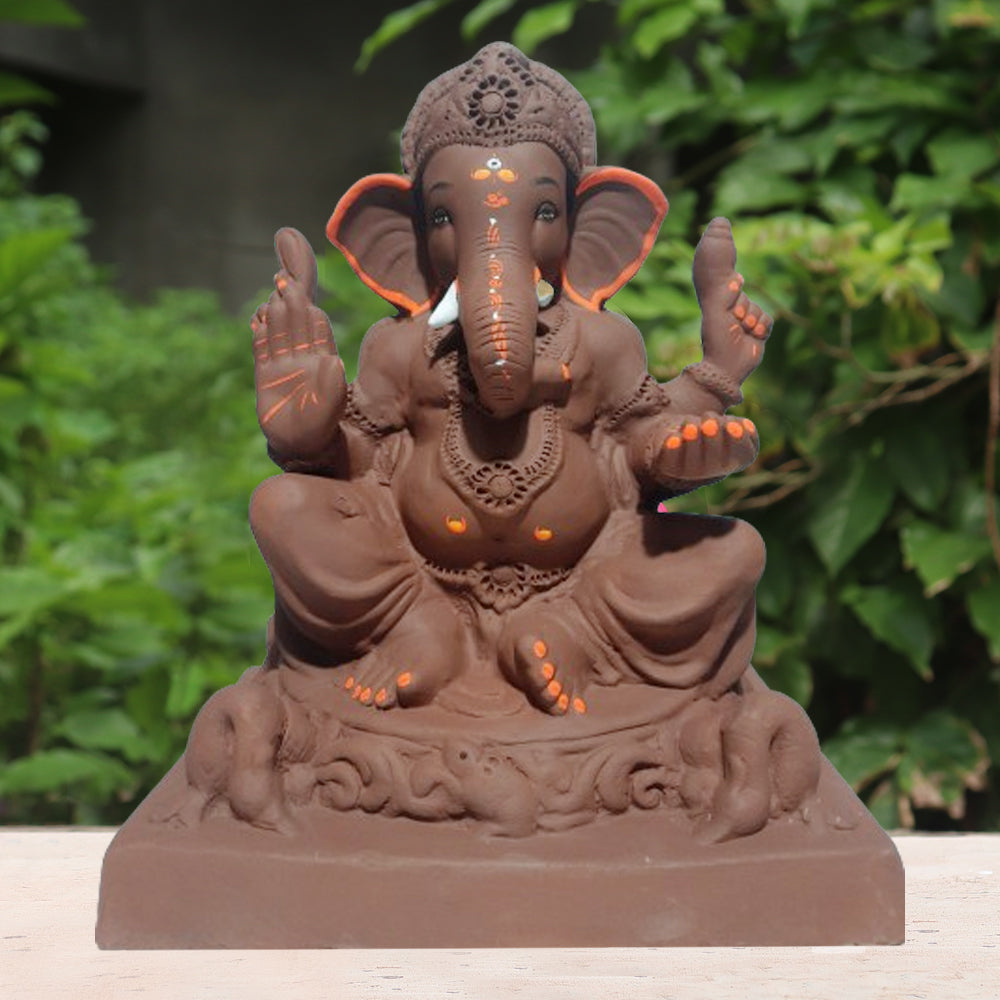 Urdhava Ganpati Murti Red Soil ( 18 inch )