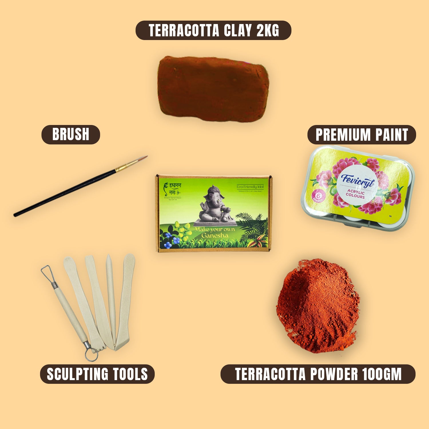 DIY Ganpati Making KIT Organic Eco-Friendly Premium Soil.
