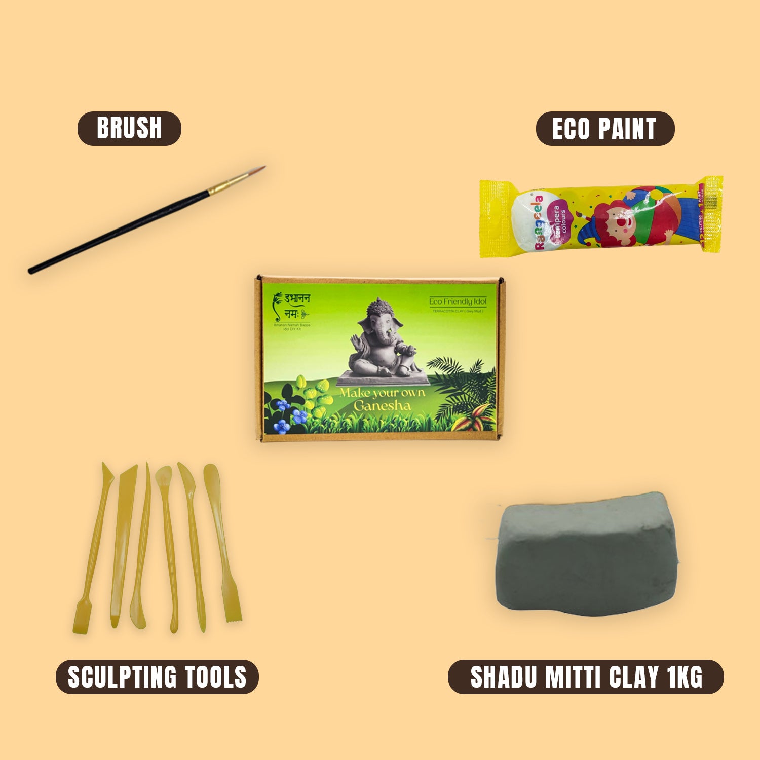 DIY Ganpati Making KIT Organic Eco-Friendly Premium Soil.