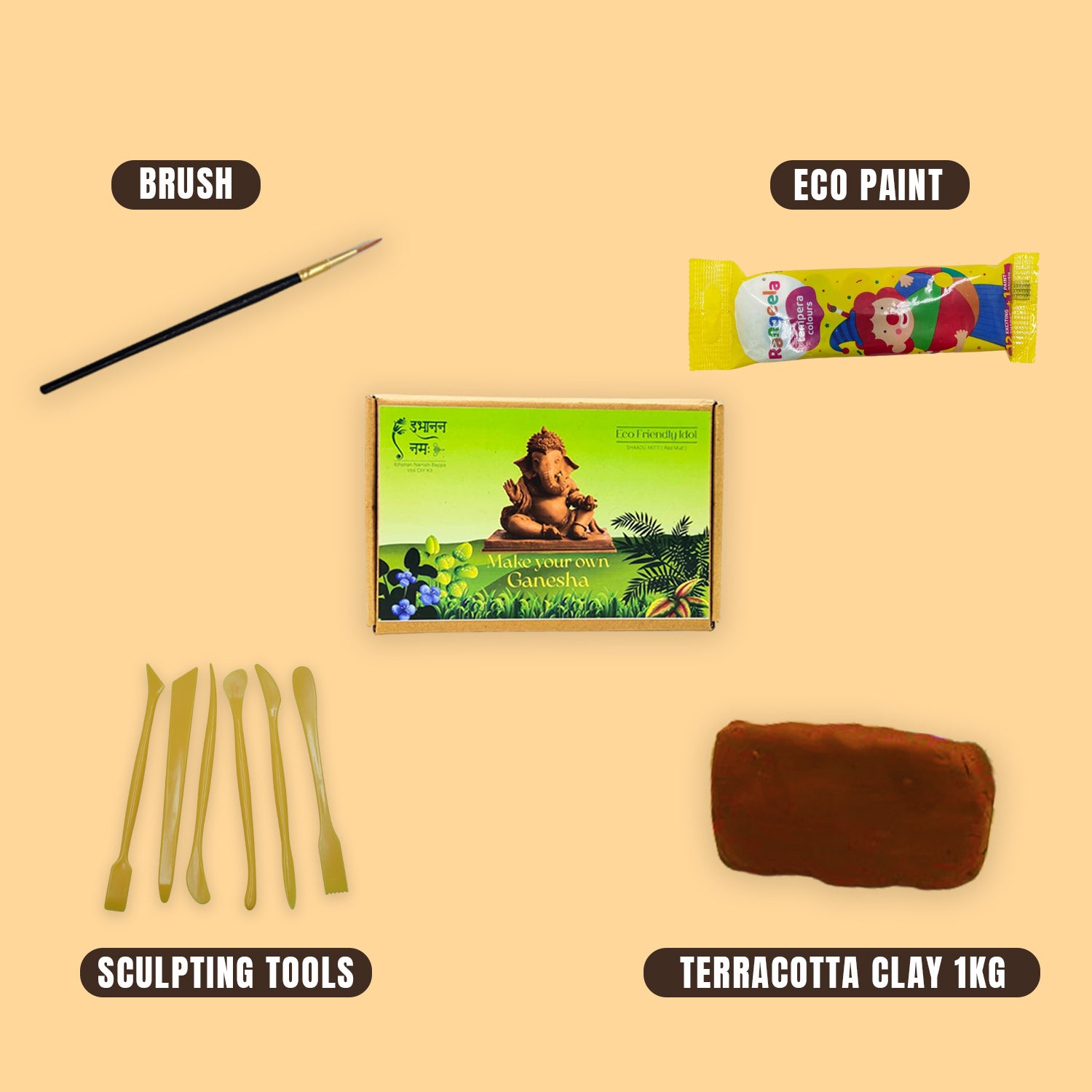 DIY Ganpati Making KIT Organic Eco-Friendly Premium Soil.