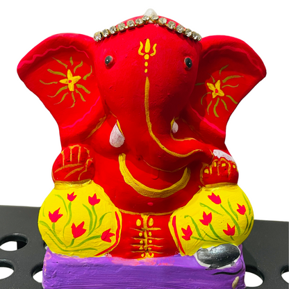 Ibhanan Namah Ganesh Painting DIY Kit ( Includes Murti, Paint Brush & Paint)