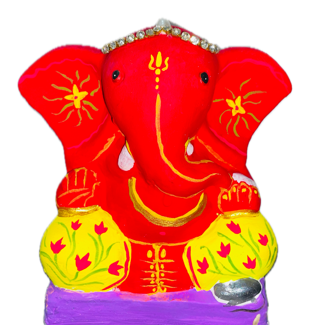 Ibhanan Namah Ganesh Painting DIY Kit ( Includes Murti, Paint Brush & Paint)