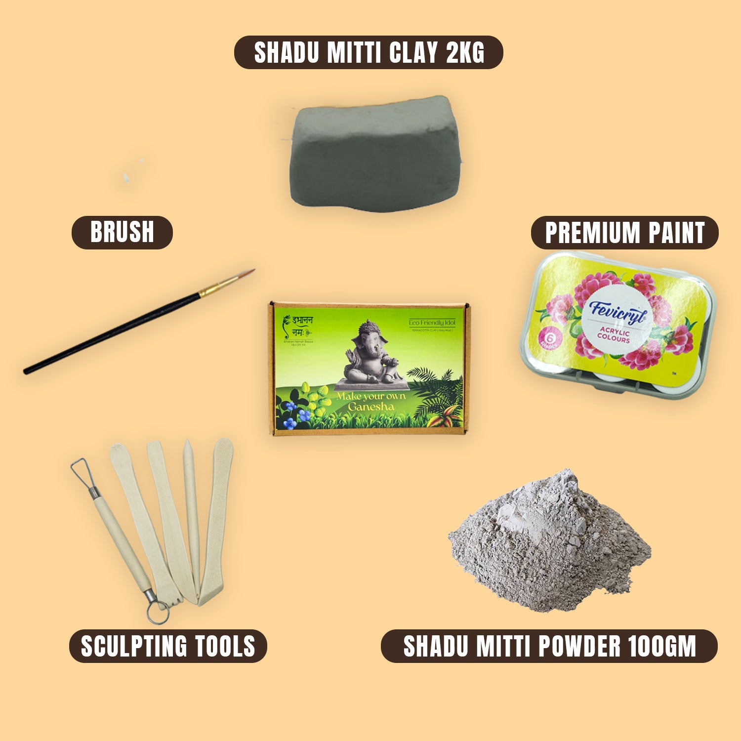 DIY Ganpati Making KIT Organic Eco-Friendly Premium Soil.